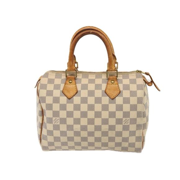 Pre Loved Louis Vuitton Speedy 25 Damier Azur handbag Women White - Picture 2 of 8